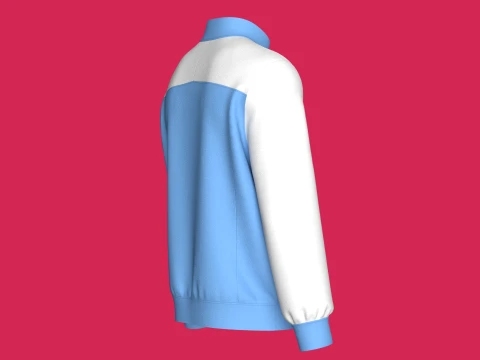 Men Quarter Zip Two-Tone Jacket With Pocket 3D Model
