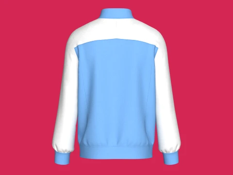 Men Quarter Zip Two-Tone Jacket With Pocket 3D Model