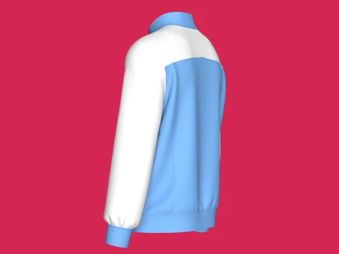 Men Quarter Zip Two-Tone Jacket With Pocket 3D Model