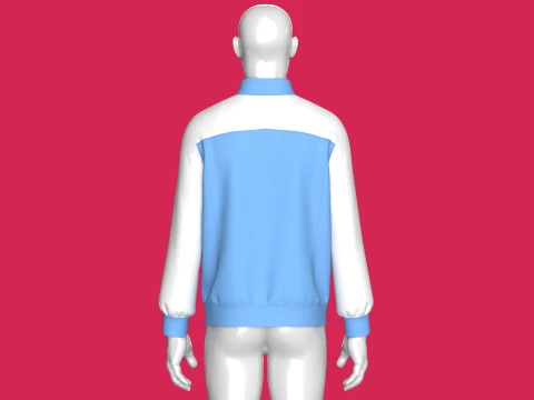 Men Quarter Zip Two-Tone Jacket With Pocket 3D Model