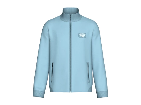 Men Zip-Up High Neck Jacket With Patch 3D Model