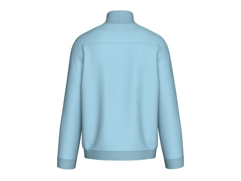 Men Zip-Up High Neck Jacket With Patch 3D Model