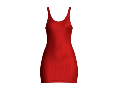 Girls Silk Sleeveless Party Dress 3D Model