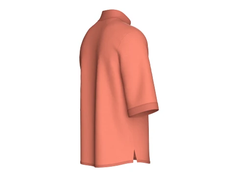 Men Quarter-Zip Shirt With Lace Up Pocket 3D Model