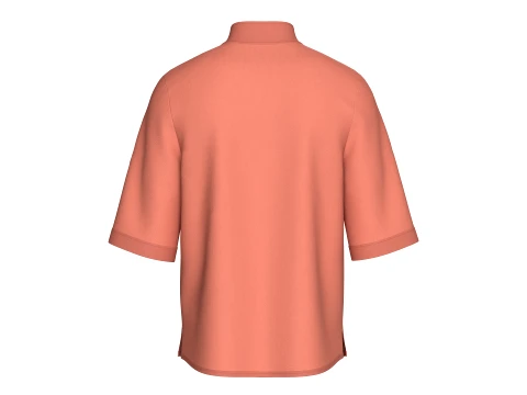 Men Quarter-Zip Shirt With Lace Up Pocket 3D Model
