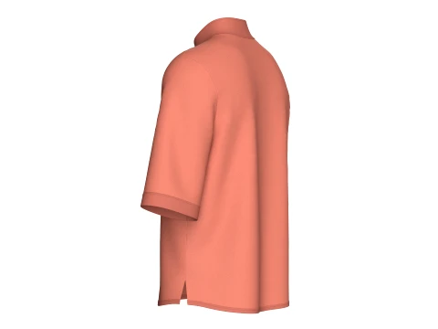 Men Quarter-Zip Shirt With Lace Up Pocket 3D Model