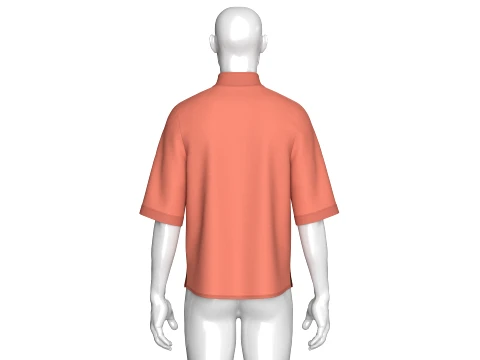 Men Quarter-Zip Shirt With Lace Up Pocket 3D Model