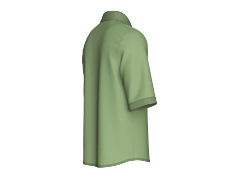 Men Half Sleeve Casual Button-Up Shirt 3D Model