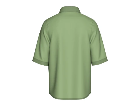 Men Half Sleeve Casual Button-Up Shirt 3D Model
