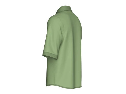 Men Half Sleeve Casual Button-Up Shirt 3D Model