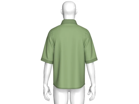 Men Half Sleeve Casual Button-Up Shirt 3D Model