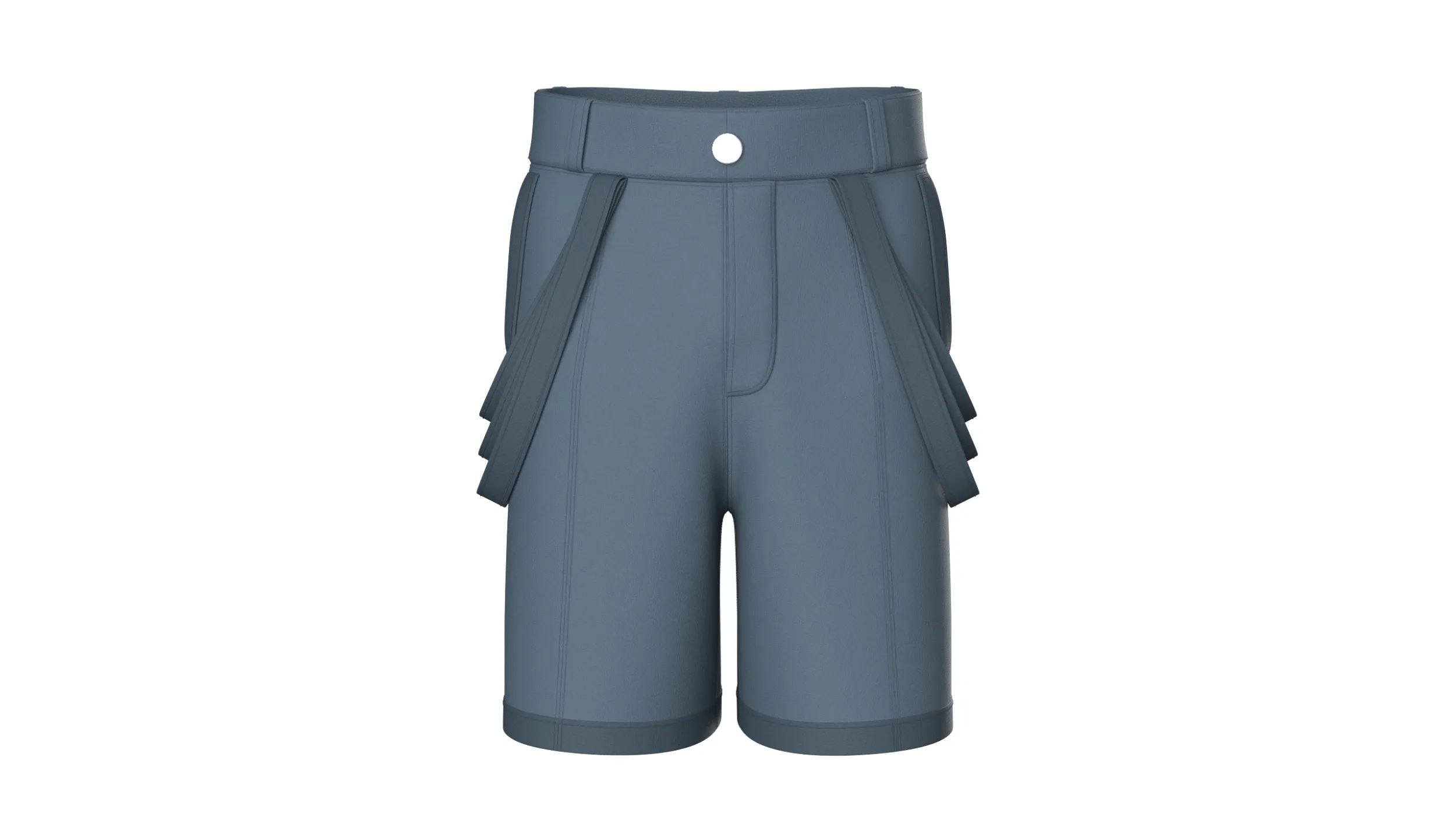 Men High Waist Side Strap Utility Shorts 3D Model .c4d .max .obj .3ds .fbx .stl .blend 