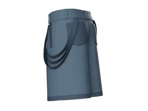 Men High Waist Side Strap Utility Shorts 3D Model