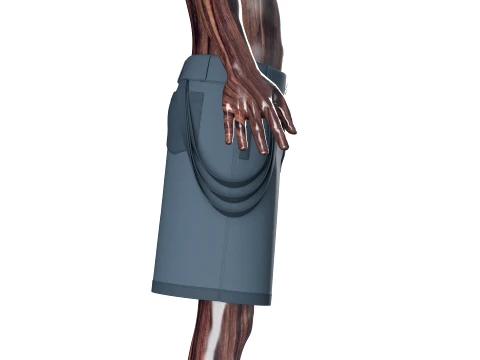 Men High Waist Side Strap Utility Shorts 3D Model