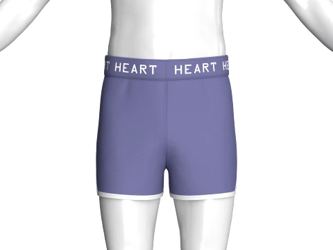Men Printed Waistband Shorts With Piping 3D Model