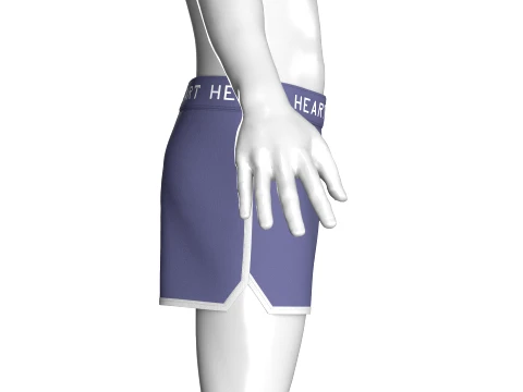 Men Printed Waistband Shorts With Piping 3D Model