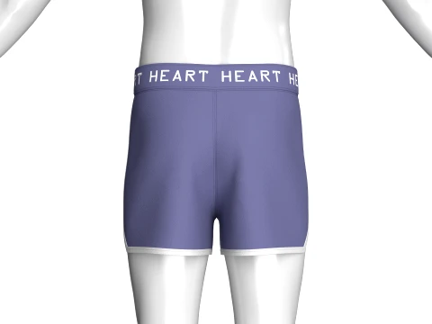 Men Printed Waistband Shorts With Piping 3D Model