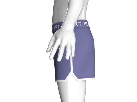 Men Printed Waistband Shorts With Piping 3D Model