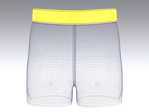 Men Printed Waistband Shorts With Piping 3D Model
