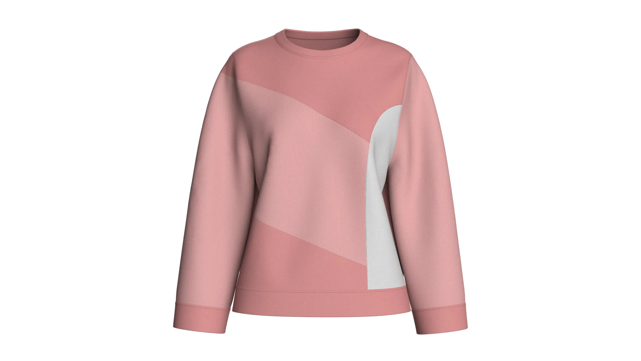 Girls Color-Blocked Crew Neck Sweatshirt 3D Model .c4d .max .obj .3ds .fbx .stl .blend