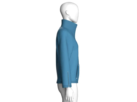 Kız &Ccedil;ocuk &Ccedil;eyrek Fermuarlı Y&uuml;ksek Yaka Kazak 3D Model