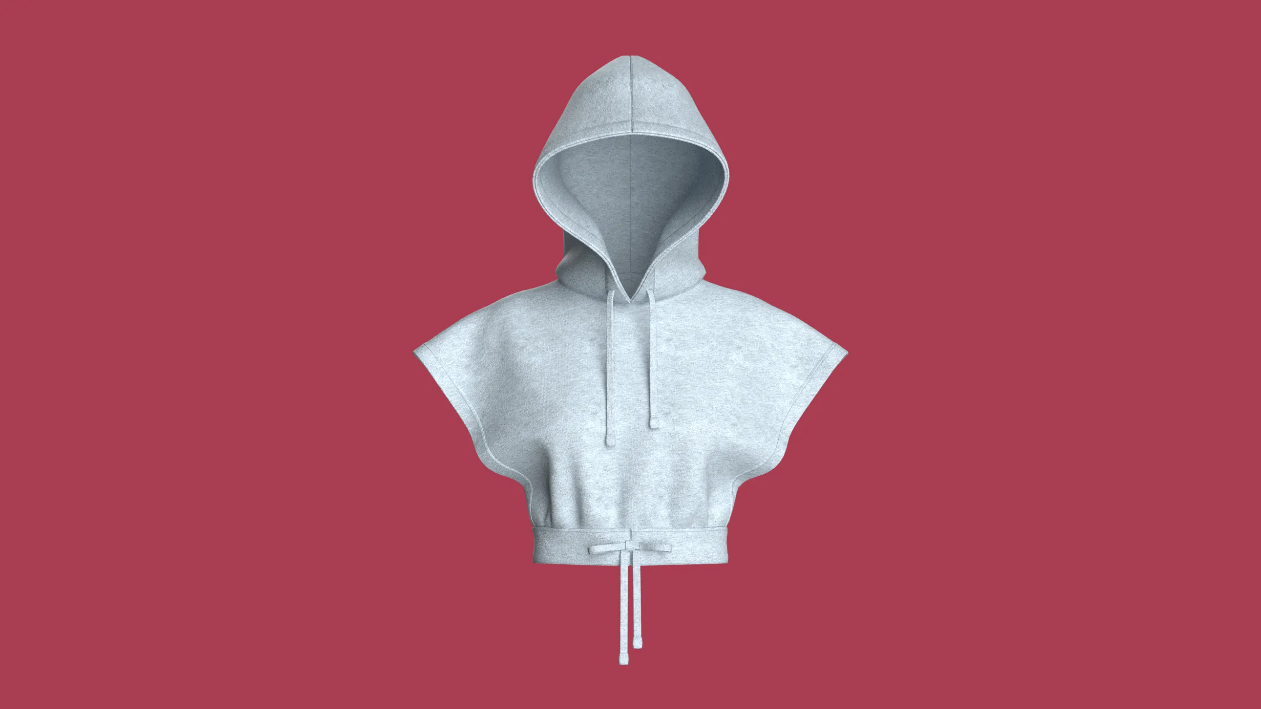 Girls Sleeveless Crop Hoodie 3D Model .c4d .max .obj .3ds .fbx .stl .blend 