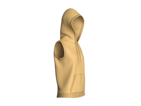 Pul&ocirc;ver sem mangas para meninas com capuz Modelo 3D