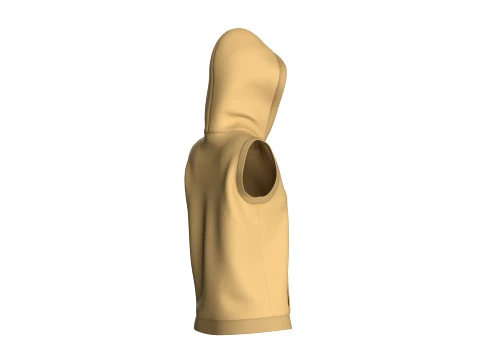 Pul&ocirc;ver sem mangas para meninas com capuz Modelo 3D