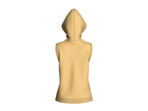 Pul&ocirc;ver sem mangas para meninas com capuz Modelo 3D