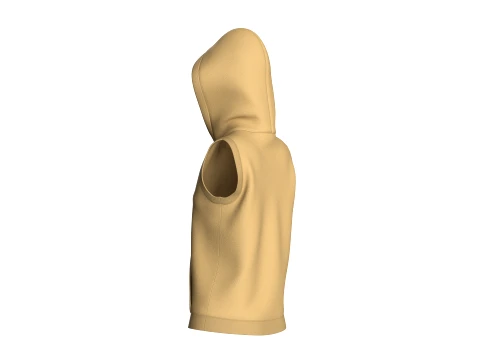 Pul&ocirc;ver sem mangas para meninas com capuz Modelo 3D