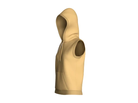 Pul&ocirc;ver sem mangas para meninas com capuz Modelo 3D