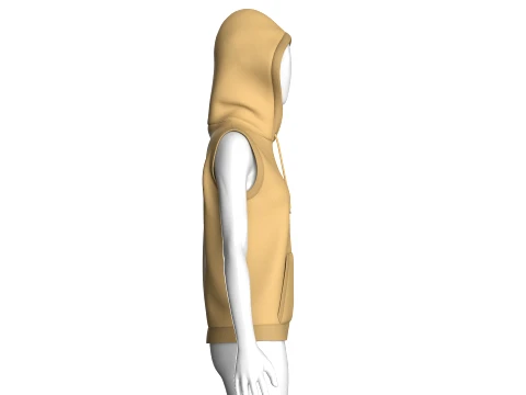Pul&ocirc;ver sem mangas para meninas com capuz Modelo 3D