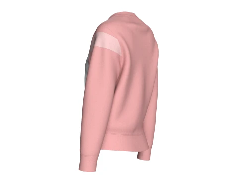 Girls Color Blocked V-Neck Sweatshirt 3D Model