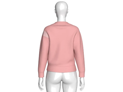 Girls Color Blocked V-Neck Sweatshirt 3D Model