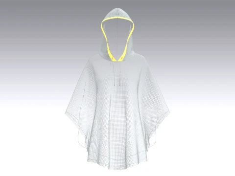 Girls Hooded Poncho 3D Model