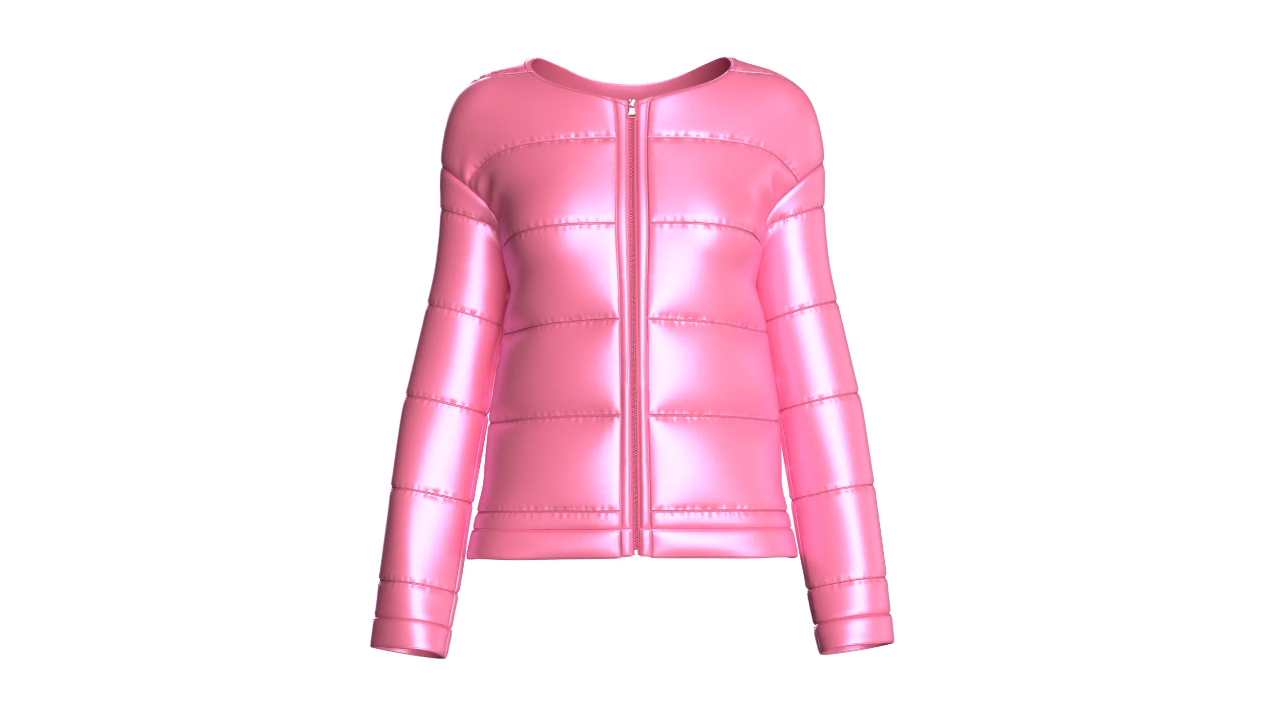 Kız &Ccedil;ocuk Pembe Parlak Şişme Ceket 3D Model .c4d .max .obj .3ds .fbx .stl .blend 