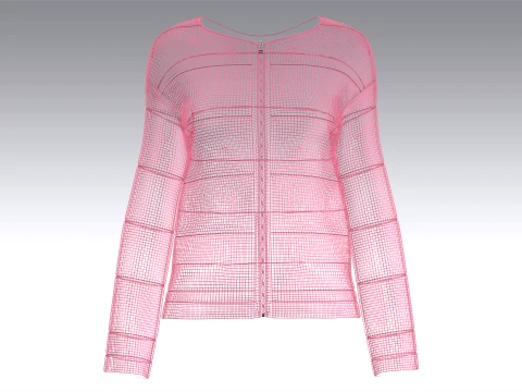 Kız &Ccedil;ocuk Pembe Parlak Şişme Ceket 3D Model