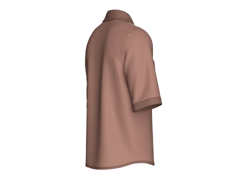 Men Short Sleeve Full-Zip Utility Shirt 3D Model