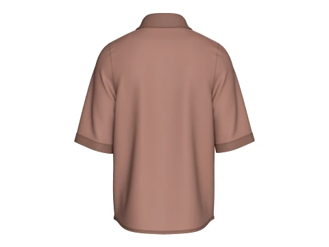 Men Short Sleeve Full-Zip Utility Shirt 3D Model