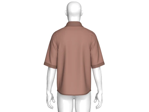 Men Short Sleeve Full-Zip Utility Shirt 3D Model