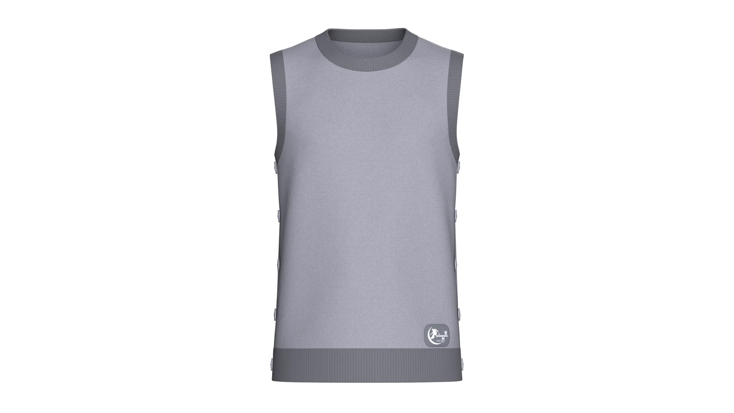 Men Sleeveless Side-Button Casual Sweater 3D Model .c4d .max .obj .3ds .fbx .stl .blend 