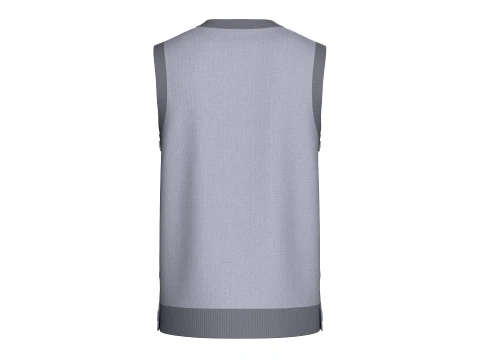 Men Sleeveless Side-Button Casual Sweater 3D Model