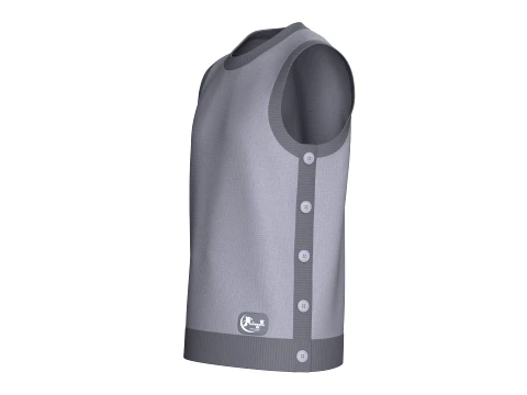 Men Sleeveless Side-Button Casual Sweater 3D Model