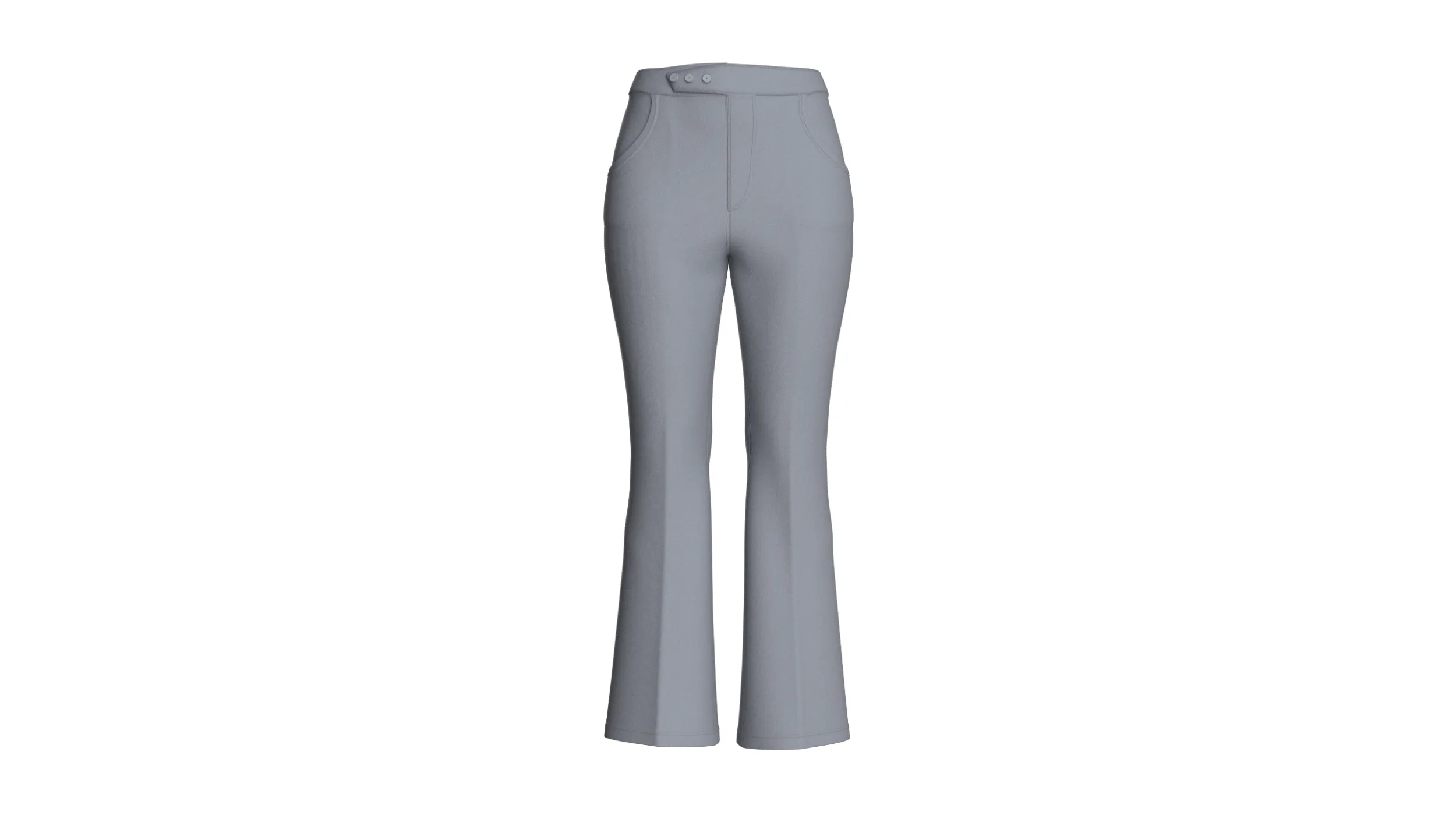 Girls High-Waisted Flare Pant 3D Model .c4d .max .obj .3ds .fbx .stl .blend