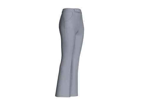 Girls High-Waisted Flare Pant 3D Model