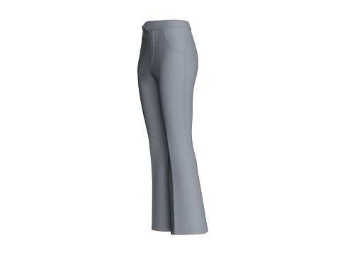 Girls High-Waisted Flare Pant 3D Model