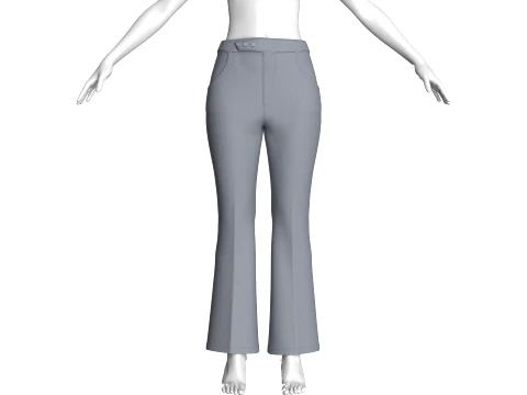 Girls High-Waisted Flare Pant 3D Model