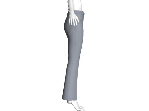 Girls High-Waisted Flare Pant 3D Model