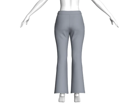 Girls High-Waisted Flare Pant 3D Model