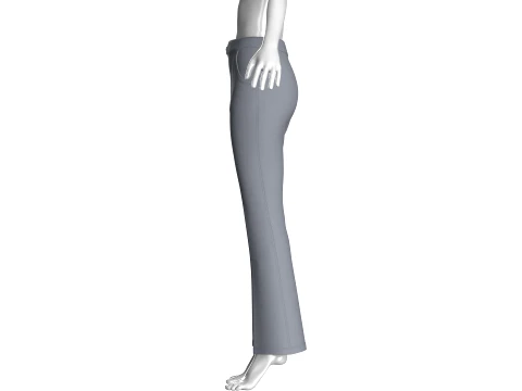 Girls High-Waisted Flare Pant 3D Model